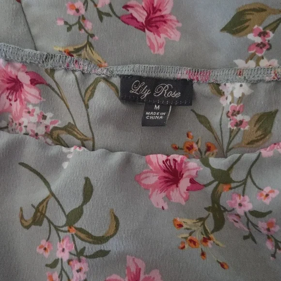 Lily Rose Pink & Green Floral Dress - Picture 3 of 5